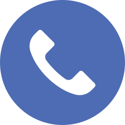 Logo rond bleu avec un téléphone pour symboliser les appels téléphoniques